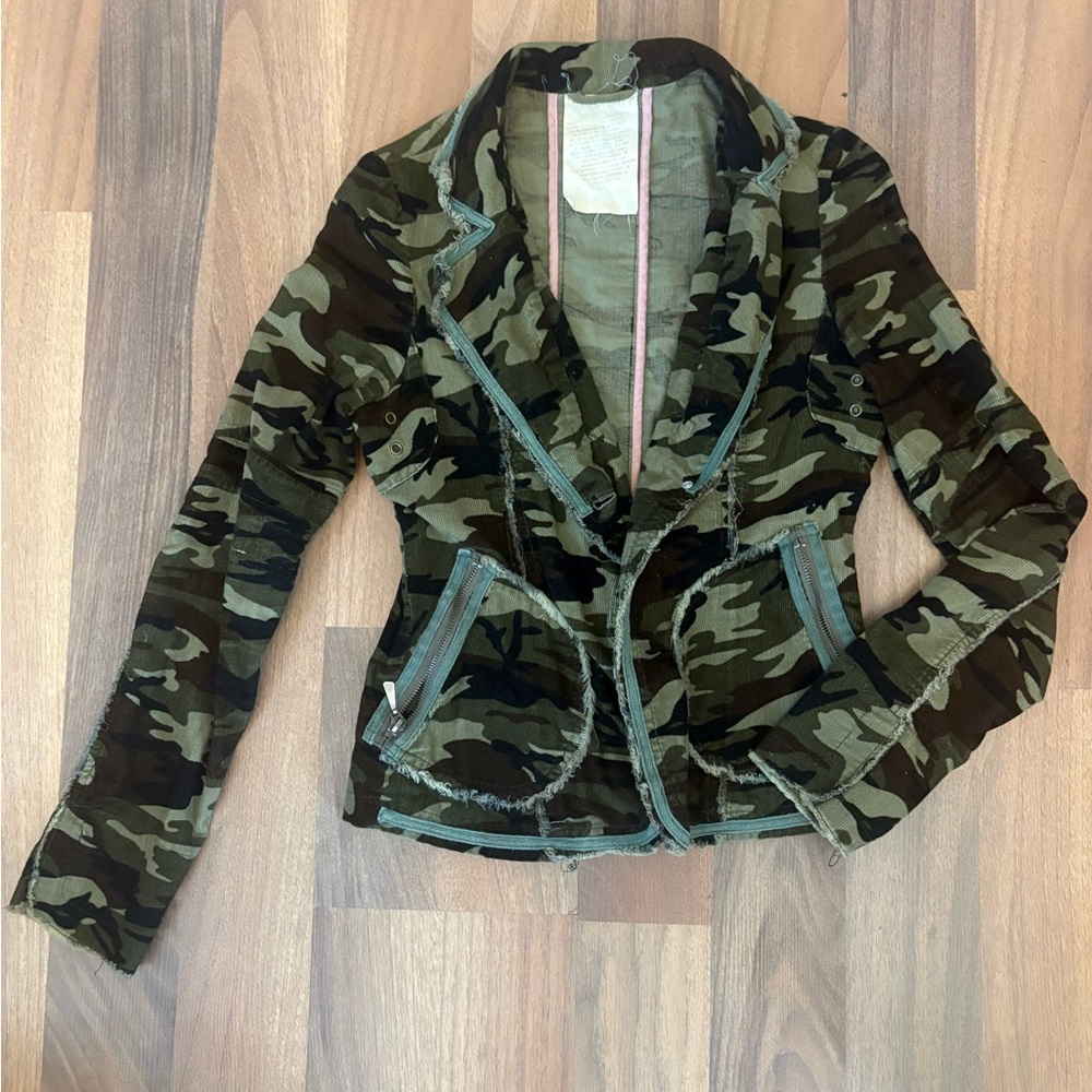 Miss Me Camouflage Blazer Jacket